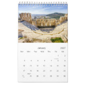 Calendrier 2024 année avec photo d'Athènes, Grèce (Jan 2027)
