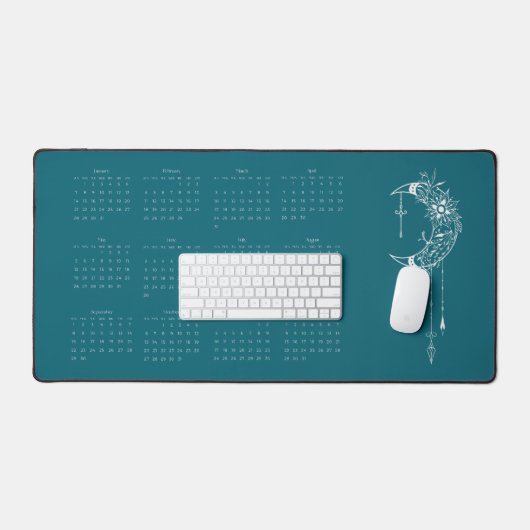 Calendrier 2024 Année complète Boho Sea Wave (Clavier et souris)