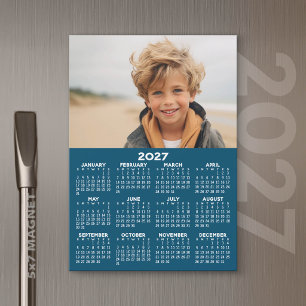 Calendrier 2024 avec carte magnétique bleu blanc p