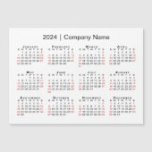 Calendrier 2024 avec nom commercial White Magnet (Devant)