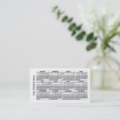 Calendrier 2024 Carte de visite horizontal blanc (Debout devant)