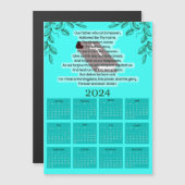 Calendrier 2024 - Carte magnétique de prière chrét (Devant / Derrière)