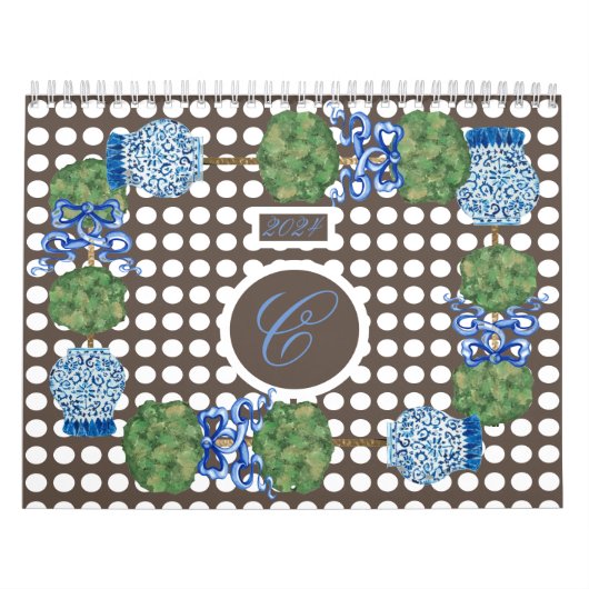 Calendrier 2024 Chinoiserie Garden Topiary Ginger Jar Jars (Protection)