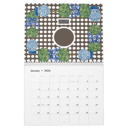 Calendrier 2024 Chinoiserie Garden Topiary Ginger Jar Jars (Jan 2026)