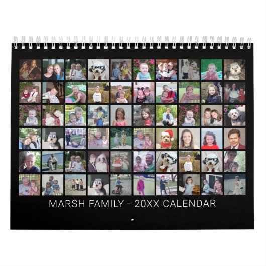 Calendrier 2024 Custom Modern Family 60 Photo Collage - noir (Protection)
