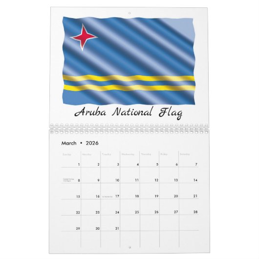 Calendrier 2024 d'Aruba (Mar 2026)