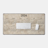Calendrier 2024 dentelle florale Kraft photo (Clavier et souris)