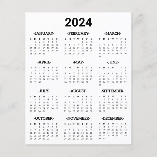 Calendrier 2024 En bref Feuille de papier (Devant)