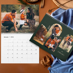 Calendrier 2024 Famille Minimal Arch Photos Modèle élégant