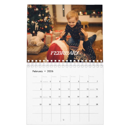 Calendrier 2024 Family Custom Photo Chic Script (Feb 2026)