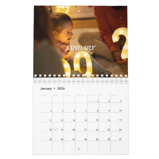 Calendrier 2024 Family Custom Photo Chic Script (Jan 2026)