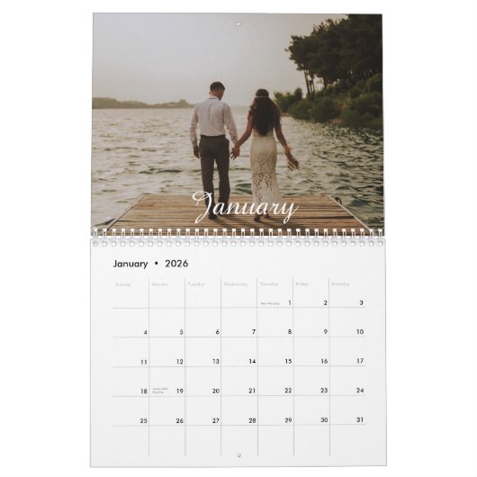 Calendrier 2024 Family Custom Photo Chic Script (Jan 2026)