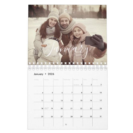 Calendrier 2024 Family Custom Photo Chic Script (Jan 2026)