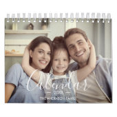 Calendrier 2024 Family Custom Photo Chic Script (Protection)