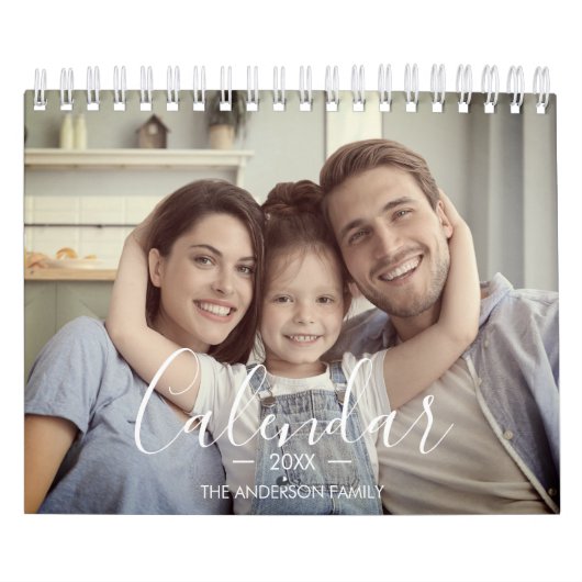 Calendrier 2024 Family Custom Photo Chic Script (Protection)