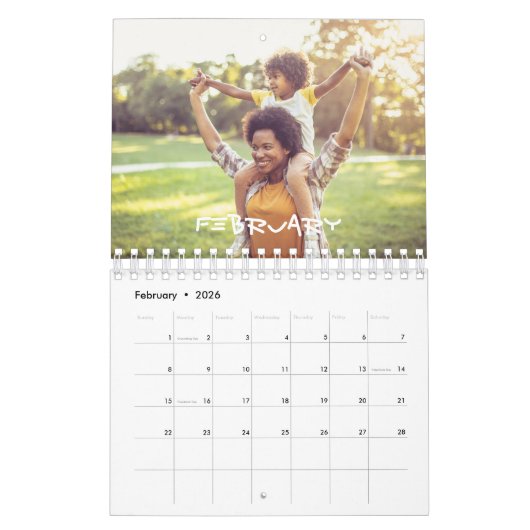 Calendrier 2024 Family Custom Photo Chic Script (Feb 2026)