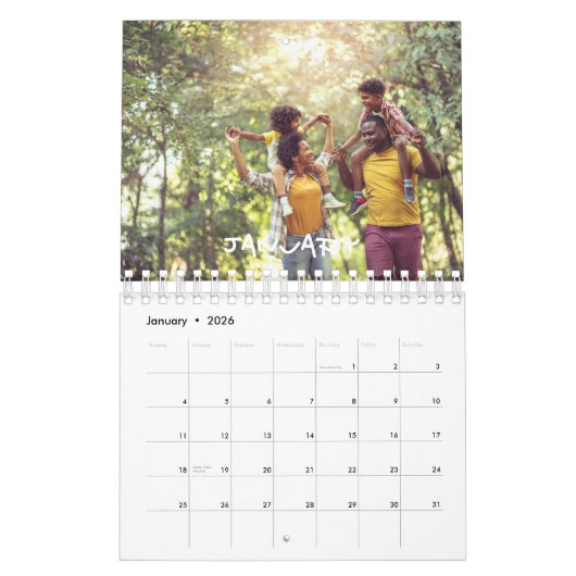Calendrier 2024 Family Custom Photo Chic Script (Jan 2026)
