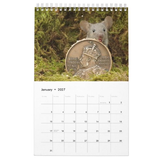 Calendrier 2024 George la souris dans une pile de rondins (Jan 2027)