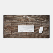 Calendrier 2024 Grain de bois rustique image (Clavier et souris)