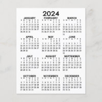 Calendrier annuel mural année 2024 - 13 mois recto / blanc verso - 43 x 65  cm sur