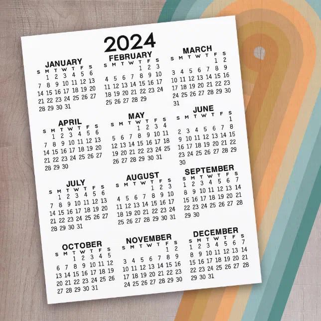Calendrier de bureau 2024 avec support en bois Mini calendrier de