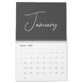 Calendrier 2024 Moderne minimaliste Boho Black Photo Collage (Jan 2027)