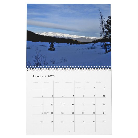 Calendrier 2024 : Mt Massive, Colorado (Jan 2026)
