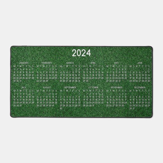 Calendrier 2024 Pelouse verte Arrière - plan photo (Recto)