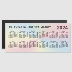 Calendrier 2024 Rainbow Cloud par Janz 9x4 Magnet