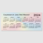 Calendrier 2024 Rainbow Cloud par Janz 9x4 Magnet (Devant)