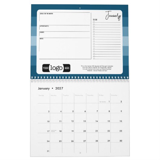 Calendrier 2024 Salutation professionnelle avec lo (Jan 2027)