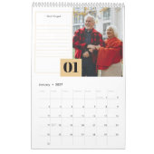 Calendrier 2024 Section mensuelle de la photo et des notes mo (Jan 2027)