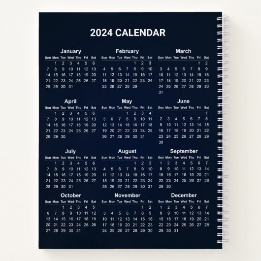 Calendrier 2024 simple mais élégant | CARNET (Dos)