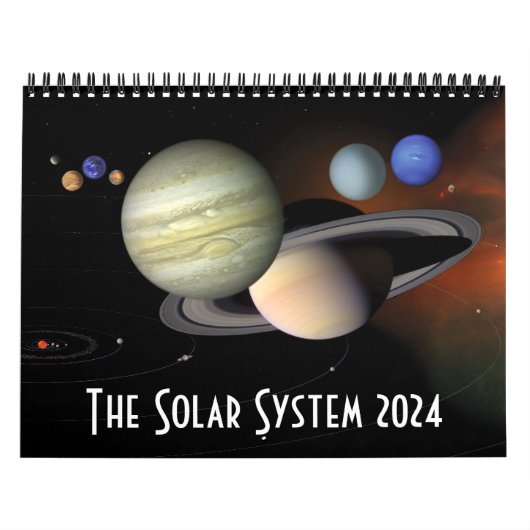 Calendrier 2024 Système solaire Astronomie spatiale Planètes (Protection)