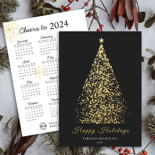 Calendrier 2024 Xmas Tree Business Logo Carte de v