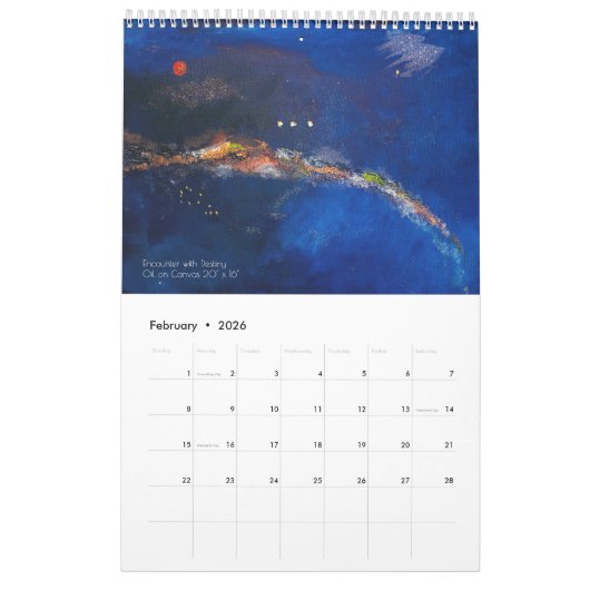 Calendrier 2025-26 - Peintures cosmiques (Feb 2026)