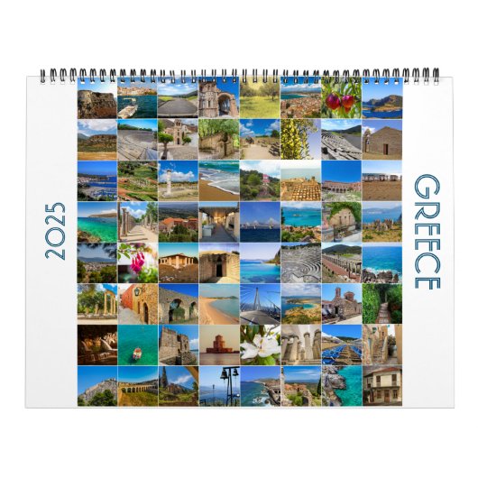 Calendrier 2025 année avec photo de Grèce Calendri (Protection)