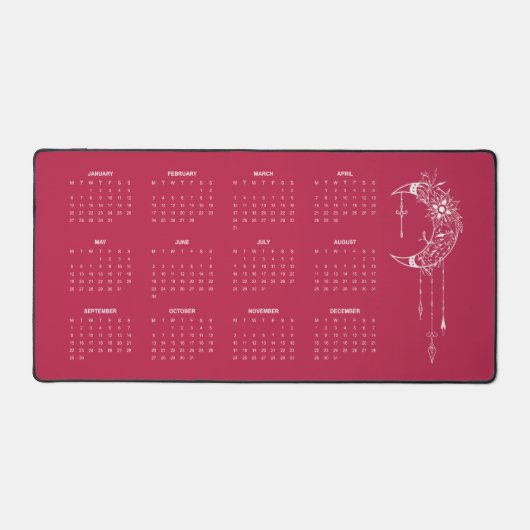 Calendrier 2025 Année complète Boho Dusty Rose Des (Recto)