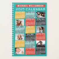 Calendrier 2025 Année Moderne 12 Photo Collage Nom