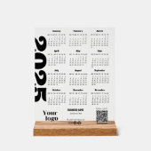 Calendrier 2025 Année Noir Et Blanc Entreprise (Recto)
