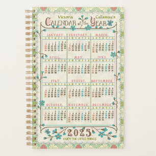 Calendrier 2025 Année Victorienne Art Nouveau Pers