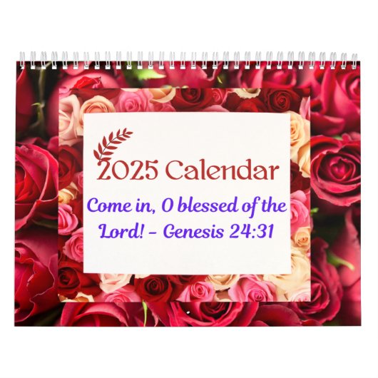 Calendrier 2025 avec des vers bibliques inspirants (Protection)