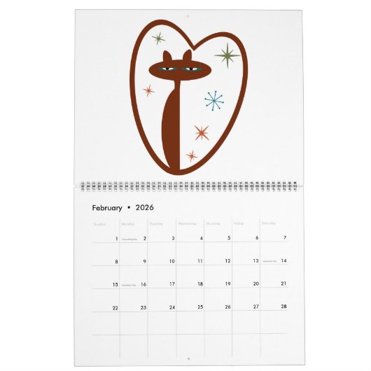 Calendrier 2025 avec MCM Cats (Feb 2026)