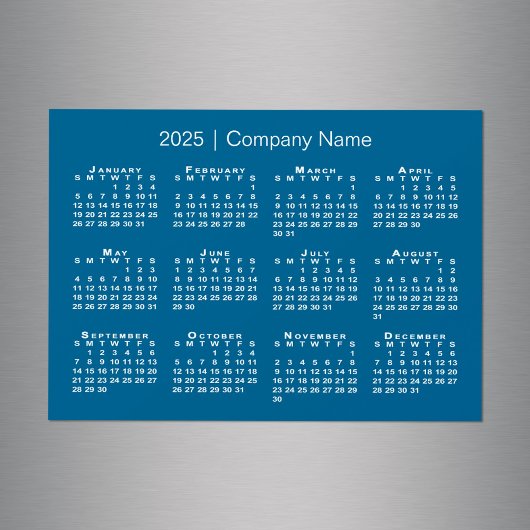 Calendrier 2025 avec nom de société Blue Magnet