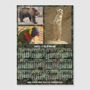 Calendrier 2025 Camouflage Ajouter 3 Photos Magnet