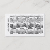 Calendrier 2025 Carte de visite horizontal blanc (Devant)