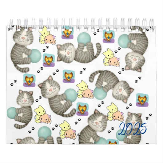 Calendrier 2025 Cat Kitten Whimsical (Protection)