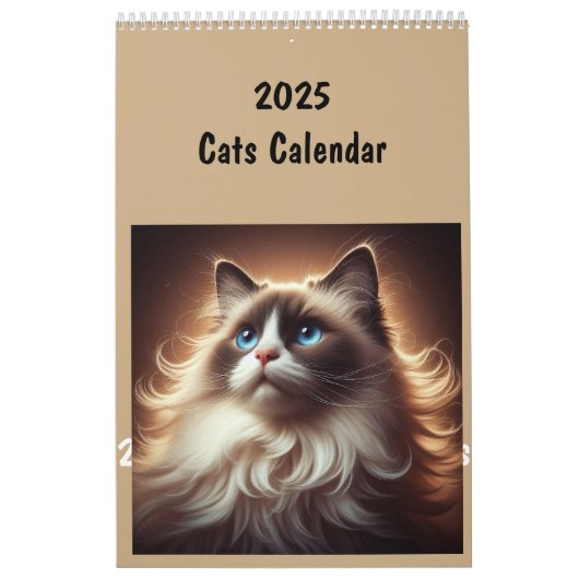 Calendrier 2025 Chats Animaux amusants (Protection)