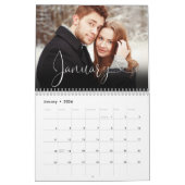 Calendrier 2025 Custom Family Elegant Heart Script Photo (Jan 2026)