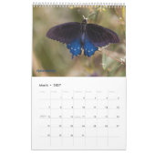 Calendrier 2025 du papillon d'une page (Mar 2027)